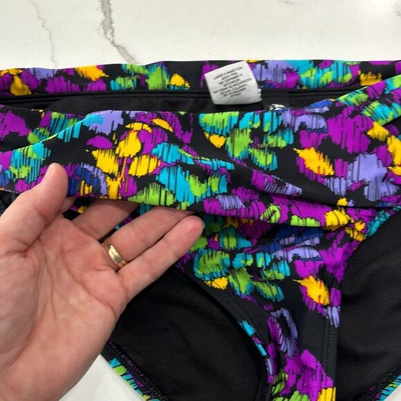 Allen B. Schwartz | Women’s Black Purple Bikini Bottoms Swimsuit Bathing Suit 10 - Picture 4 of 12